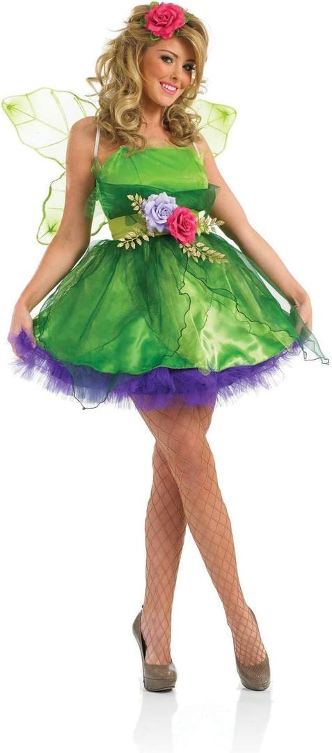 fun shack Fairy Costume For Women Green Dress Halloween Outfit Women's Dress Up Party Wear (XX-Large)