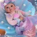 BABESIDE Mermaid Baby Doll Girl, 15-Inch Realistic Soft Baby Dolls with Shiny Mermaid Tail & Accessories, Cute Mermaid Toys for Girls Ages 3+ Kids, Christmas, Birthday