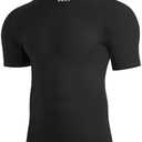 Nukuvara Men's Compression Shirt Short Sleeve Athletic Football Undershirts Quick Dry Base Layer T-Shirt Workout Gym Running, Size Large