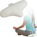 Meditation Cushion, Floor Pillows for Sitting, Organic Yoga Mats Ergonomic Meditation Seat Cushions, White Yoga Body Pillow for Men Women, Adults Portable Travel Meditation Back Support Floor Pad