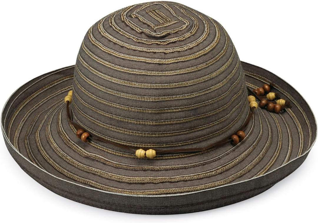 Wallaroo Hat Company Women's Breton Sun Hat UPF 50+ UV Sun Protection, Packable, Travel-Friendly, Adjustable, Medium Size (Chocolate)