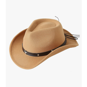 Jastore Kids Girls Boys Western Cowboy Cowgirl Hat with Buckle Belt Felt Fedora Hat
