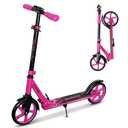 Nattork Scooter for Kids 6+, Teens and Adults- Adjustable Height Folding Kick Scooter with Large Sturdy Wheels for a Smooth Ride, Lightweight, Anti-Shock Suspension for Boys and Girls, Rosy