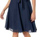 Tommy Hilfiger Women's Puff Sleeve V-Neck Tie Waist Chiffon Mini Dress (10)