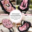 Infant Car Seat Insert Adjustable Head Support for Preemie Newborn Toddler, Reversible Baby Head Body Support Cushion for Carseats and Strollers Side Impact Protection - Pink