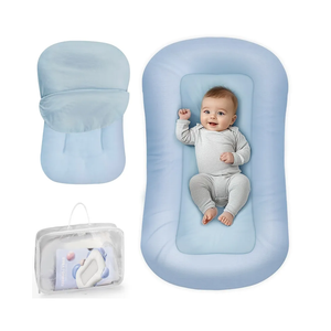 Baby Lounger - Baby Lounger for Newborn, 0-24 Months, Infant Lounger for Home and Travel, Soft Cotton, Baby Nest Lounger, Newborn Babies Essentials Gifts, Zuma Blue (Lounger Cover Included)