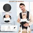 Baby Carrier, Hands Free Adjustable Ergonomic Baby Carrier Newborn to Toddler 6-33lbs, 4-in-1 Baby Sling Wrap with Saliva Towel, Front Back Carry, Baby Essentials Gift (Black)