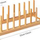 HBlife 2pcs Bamboo Dish Plate Bowl Cup Book Pot Lid Cutting Board Drying Rack Stand Drainer Storage Holder Organizer Kitchen CabinetKeep Dry, 8 Slots 2pcs