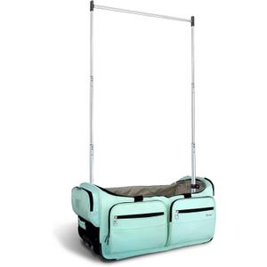 Mavii Dance Bag with Garment Rack, 28 Inch Rolling Duffel, Ideal for Competitions & Travel, Water-resistant/Wipe-clean Fabric, Lightweight Aluminum Rack, Wheeled Upright Luggage, Mint