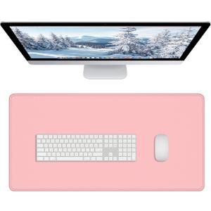 Dapesuom Large Gaming Mouse Pad, Extended Mouse Mat with Stitched Edges, Full Size Keyboard Pad with Non-Slip Base, Big XXL Computer Desk Mats for Gamer, Laptop, Office, 31.5 x 15.7in, Pink