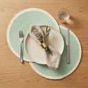 Round Placemats Set of 6, Woven Table Mats, Mint Green