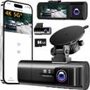 4K Dash Cam Front and Rear Inside,3.16" IPS,3 Channel Dash Cam for Car with 5G WiFi,Free 64GB Card,170 Wide Angle,Loop Recording,G-Sensor,WDR,Night Vision,Time-Lapse,24H Parking Monitor