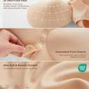 SHARICCA Seamless Front Closure Bras for Women Wireless Full Coverage Support Bra Comfortable No Underwire Everyday Bras (Beige, L)