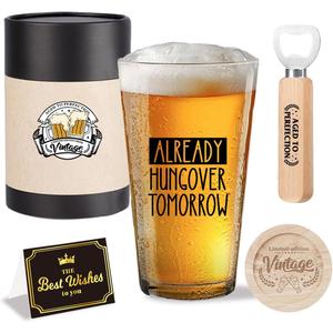 Funny Dad Grandpa Fathers Day Retirement Retired Gift Christmas Valentines Birthday Gifts for Men Papa Dad Grandpa Beers Lovers Friends Husband Father Daddy Beer Drinking Glass Gift
