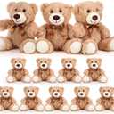 HyDren 12 Pieces Valentines Bears Stuffed Animals Soft Plush Toy Bears for Birthday Party Easter Wedding Baby Shower Christian Charity Donation Supplies (Light Brown)