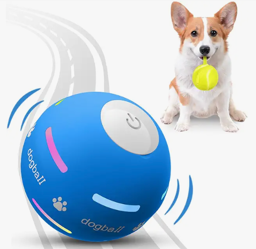 PetDroid Interactive Dog Toys Dog Ball,[Newly Upgraded] Durable Motion Activated Automatic Rolling Ball Toys for/Small/Medium/Large Dogs,USB Rechargeable (Blue)