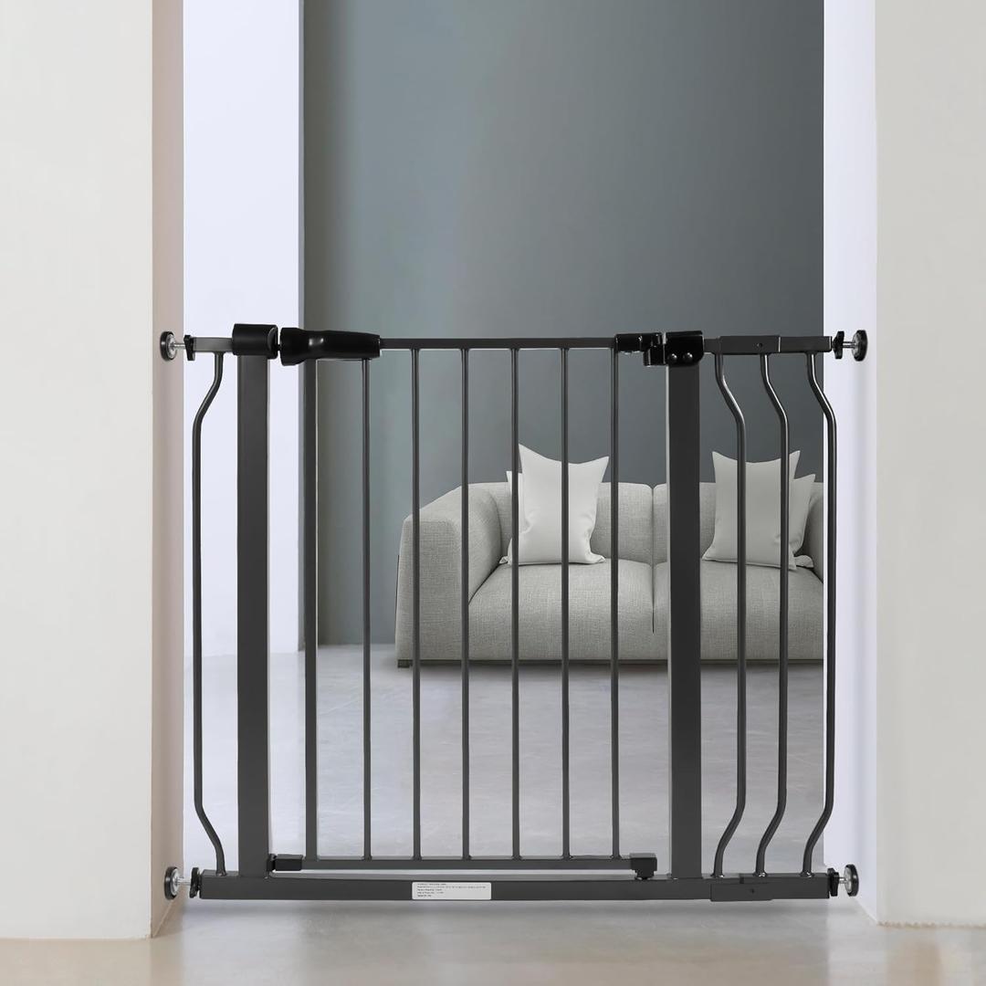 BalanceFrom Walk Thru Safety Gate for Baby and Pets, Doorways, Stairways, Hallways, Fits 29.1-38.5 Inch Openings, 36 Inch Height, Graphite