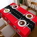 Childom 3Pcs Racing Car Plastic Tablecloth, Race Birthday Party Decorations, 54'' x 108'' Checkered Table Cloth Decor, Favors Rectangular Tablecloth for Boys Baby Shower Home