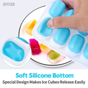UPITOR Ice Cube Tray,4 Pack Silicone Ice Cube Trays with Removable Lid – Flexible and Effortless Release,Easy-Release Flexible 14-cube Ice Trays for Freezer, Cocktail (Blue)