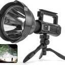 Rechargeable Spotlight, 99,000 Lumens Super Bright Handheld Led Flashlight, Outdoor Spot Light for Boating Camping