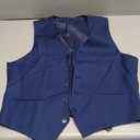 LUPURTY 3 Piece Suits for Men Slim Fit Men's Suit for Business Wedding Party 2 Button Blazer Tuxedo Set Jacket Vest Pants (Large, Navy Blue)