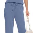 RUBZOOF Lounge Sets for Women 2 Piece Track Suits Outfits 2025 Travel Summer Casual Outfit Sets Matching Pants Set Clothing (Blue, M)