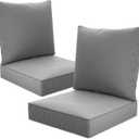 22" x 22" x 6" Outdoor Deep Seat Cushions Set - 2 Set Waterproof & Fade Resistant Patio Furniture Replacement Cushions, Non-Slip Outdoor Cushions Fit Loveseats, Couches, Chairs, and Sofas.