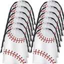 Flutesan 25 Pack Baseball Bag Plastic Party Favor Snack Bags Baseball Goodie Gift Storage for Kids Boys Birthday Sport Theme Party Supplies (6 x 8 Inch)