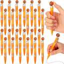 Zhanmai 24 Pcs Novelty Basketball Pens Sports Ballpoint Pens Basketball Party Favors Desk Cool Writing Tool for Students Supplies Stationery School Office Decor(Orange,Basketball)