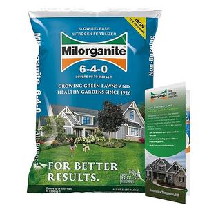 Milorganite All-Purpose Eco-Friendly Slow-Release Nitrogen 6-4-0 Fertilizer, 32 Pound Bag - for Lawns, Flowers, and Gardens
