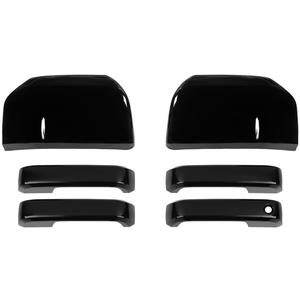 RAZPOY Black Rearview Mirror Cover & Door Handle Covers Kit Compatible with Ford F150 Accessories 2015-2020