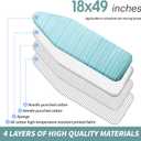 BNDX Ironing Board Cover with Padding 18" x 49"  Non-Slip, Heat-Resistant, Perfect for Busy Professionals, Working Parents, Sewing Studios  Ocean Breeze Stripes