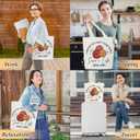 Funny Crochet Canvas Tote Bags for Women Aesthetic Gifts for Crochet Lovers Birthday Christmas Mother's Day Cute Cotton Tote Bag for Shopping Work Reusable Grocery Shoulder Bag with Wide Strap - DH703
