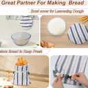 [2Pack+1]Bread Bags for Homemade Bread Sourdough with Bowl Cover, Reusable Linen Bread Storage Bag - Plastic Lined[ 16"x 12"]
