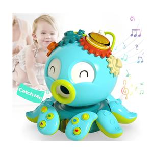Cute Octopus Crawling Toys, Baby Light Up Interactive Musical Toys for Babies, Crawling Baby Toys Walking Toys for Infants, Developmental Toys Activity Center for Toddlers Blue