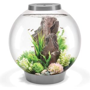 BiOrb Classic 60L Acrylic 16-Gallon Aquarium with White LED Lights Modern Tank for Tabletop Display, Silver