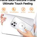 MAGIC JOHN Magnetic Case for iPhone 13 Pro Max Phone Case[Compatible with Magsafe] [with Magnetic Mental Stand][Military Grade Shockproof][Anti Yellowing],Translucent Matte Back with Soft Edge,Clear