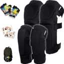 Soft-Style Kids Knee and Elbow Pads with Bike Gloves, Flexible Impact-Resistant Gear for Ages 2-11, Designed for Balance Bikes, Roller-Skating, and Skateboarding ((2nd Gen) Black, Small)