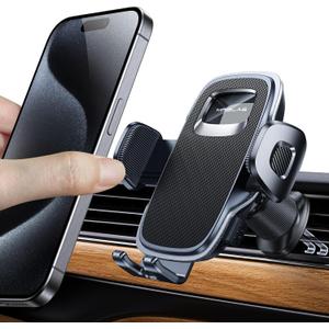 MRGLAS 2025 Upgraded Phone Holders for Your Car with New Metal Hook Clip, Handy Air Vent Cell Phone Car Mount [One Hand Operation], Universal Automobile Cradle for iPhone Android and All Smartphones (Black)
