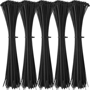 Shappy 500 Pack Long Zip Ties Heavy Duty, Ultra Exclusive Strong Cable Ties Large Industrial Electrical for Indoor Outdoor Plastic Wraps(Black,18 Inch)