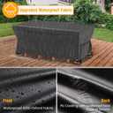 Velway Patio Furniture Set Cover - Heavy Duty 420D Waterproof Weatherproof Outdoor Dining Table and Chairs Furniture Set Cover with Reflective Tape Rectangular 67"L x 37"W x 28"H - Black