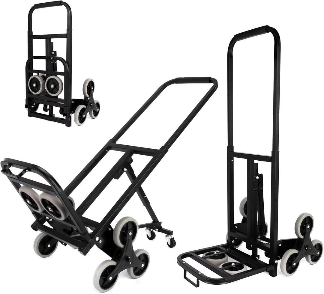 3-in-1 Stair Climbing Hand Truck Dolly, Max 550 lbs Heavy Duty Stair Climbing Cart with Telescoping Handle, Folding Stair Dolly for Home, Moving, Groceries, Warehouse