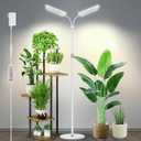 Wiaxulay Grow Lights for Indoor Plants, 306 LED Full Spectrum Plant Light with Stand, Height Adjustable 24-68 in for Growing Large Tall Plants, 4/8/12/16H Timer,3 Lighting Modes,5 Brightness (2 Heads)