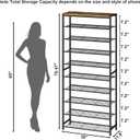HOMEFORT 10 Tiers Shoe Rack Organizer,30" Shoe Storage Shelf for Closet, Shoe Rack for Entryway,Holds 36-40 Pairs of Shoe, Tall Shoe Stand with Metal Shelves and MDF Top Board,Rustic Brown