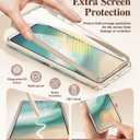 GVIEWIN for Samsung Galaxy S26 Ultra Case, [Slide Camera Cover & Built-in HD Screen Protector] [2 Front Frames] Shockproof Military Grade Protective Marble Phone Case S26 Ultra 6.9" (Glaze/Green)