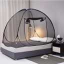 Mengersi Pop Up Mosquito Net for Bed,Portable Folding Mosquito Net Tent with Bottom for Baby Adults Camping Travel(Black,Full/Queen)