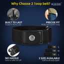 WERFORU Men 2 Loop No Buckle Elastic Belt for Women Men side belts, Fit 1.5 Inch Belt Loop (Black)