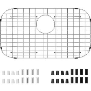 Sink Protector Grid 26-1/16" x 14-1/16", Rear Drain with Corner Radius 3-1/2", stainless steel sink grid for sink protectors