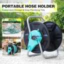 Garden Hose Reel Cart,Hold Up to 50-130 Feet of 5/8" Hose,Wall Mounted Water Hose Reel,Portable Hose Reel Holder,for Outside Car Washing, Watering