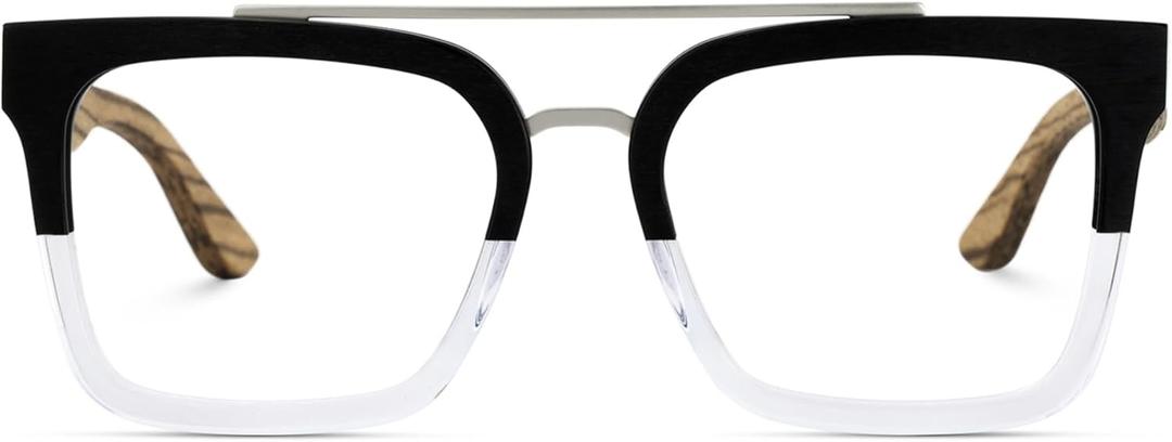 Zeelool Aviator Blue Light Blocking Glasses for Men, Retro Glasses Computer Eyeglasses with Anti UV, Eyestrain and Glare Lens ZJGX642196-02B